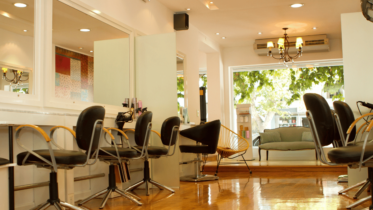 This earth-first salon has plenty of natural lighting, cutting back on the energy it takes for overhead lights and lamps.