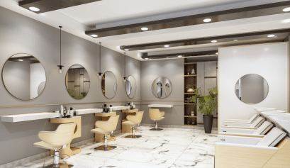 This clean, nicely decorated salon is an example of how much it can cost to open a salon suite.