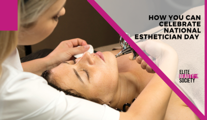A client sits back and relaxes on national esthetician day with her beauty pro.