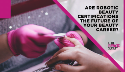 A nail technician does her clients nails while discussing robotic beauty certification.