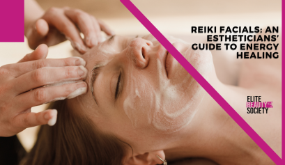 A client shuts her eyes as she undergoes one of her beauty pro's reiki facials.