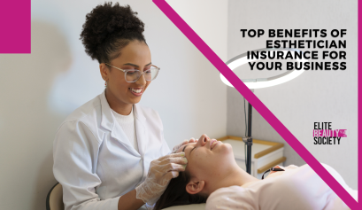 An esthetician helps her client confidently thanks to her peace of mind via esthetician insurance.