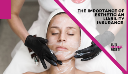 An esthetician works on her client's facial while talking about esthetician liability insurance.