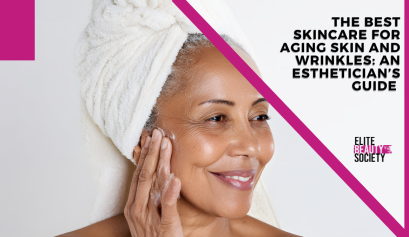 A client gets a facial from her esthetician who knows the best skincare for aging skin and wrinkles.