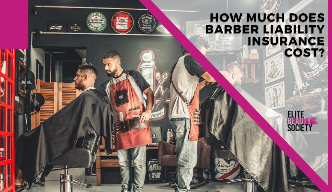 A team of barbers work on their client's hair while discussing barber liability insurance.