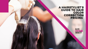 A client gets her hair done by her expert, who talks about hair color correction pricing.
