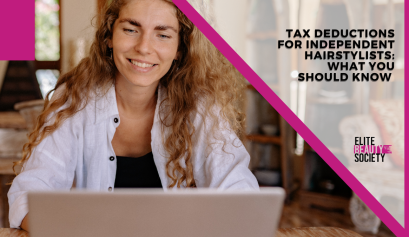 A beauty pro works on her tax deductions for independent hair stylists.